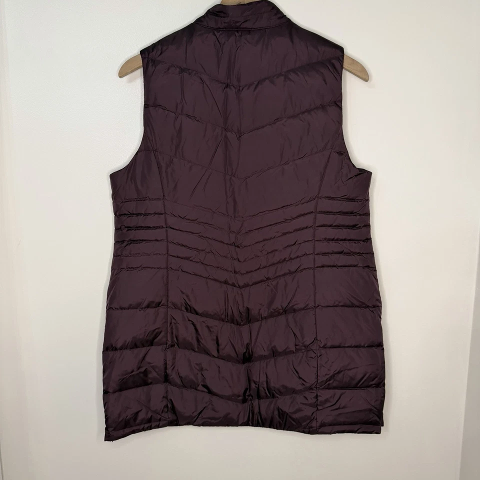 Новый с Ярлыками J.Jill гуся жилет фиолетовый темно фигурка женский размер маленький зимний пуховик - Изображение 4 из 4