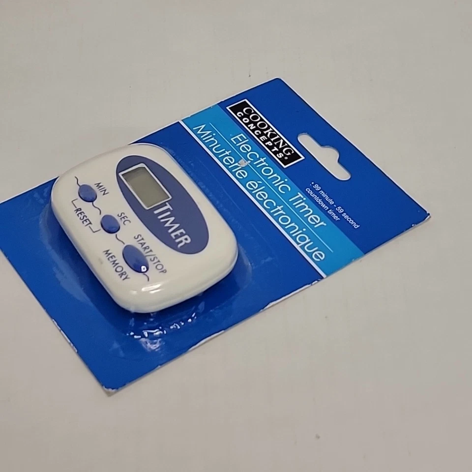 New Cooking Concepts Electronic Kitchen Timer 99 min Clip Mounting Simple Blue - Image 2 of 4