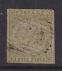 NSW 1850 3d Yellow-green  SYDNEY VIEW - imperf-SG42 Cat £350 U