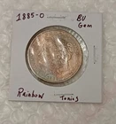 USA $1~ Morgan Silver Dollar 1885-O ~* BU GEM~ Rainbow Toned~ Silver Coin