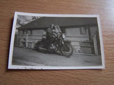 Man on Motorcycle Motor Bike Vintage Photo NDE 589 Number Plate