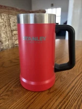 Stanley Adventure Big Grip Beer Stein RED 24oz ULINE Logo Masculine Mug