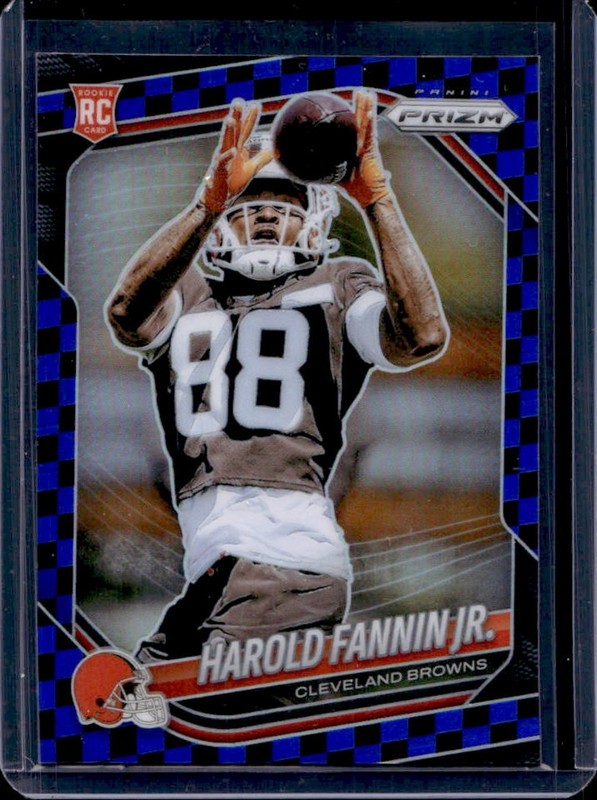 2025 Panini Prizm Harold Fannin Jr. RC Black & Blue Checker Rookie #399 Browns