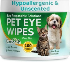 Premium Pet Eye Wipes 100pcs Dogs Cats Tear Stain Removal Pre-Soaked Disposable