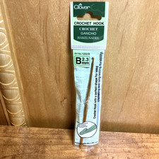 Clover Classic All Aluminum Gold Crochet Hook Size B/2.3 mm, NIP, Made in Japan