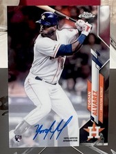 YORDAN ALVAREZ 2020 Topps Chrome AUTO Rookie Card #RA-YA Astros On Card