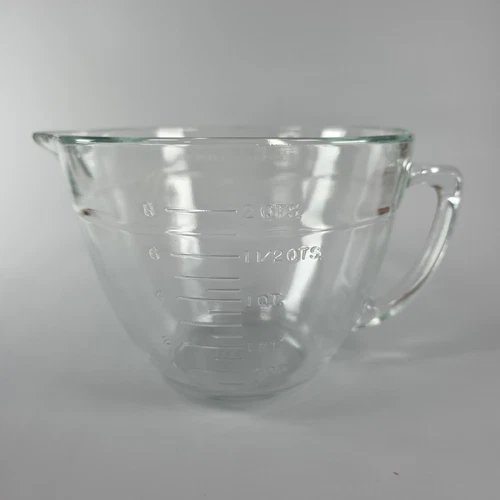 Anchor Hocking Fire King Measuring 2 Quart / 2 Liter Batter Bowl Glass Vintage