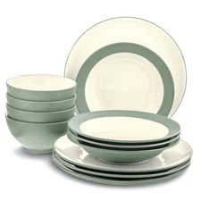  Colorwave Green 12-Piece Coupe Dinnerware Set, Service for 4 