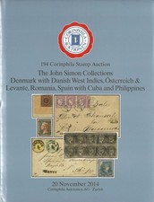 294. Corinphila Auction 11/20/2014: The John Simons Collections