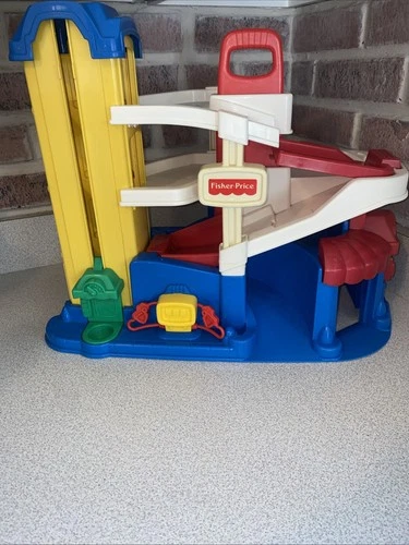 Vtg 1995 Fisher Price Car Garage Parking Ramp Please Read