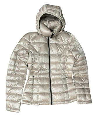 Calvin Klein Packable Premium Down Hooded Puffer Jacket Beige Women s XS