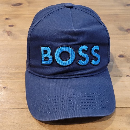 Hugo Boss Hat Strap Back Blue Spell Out One Size