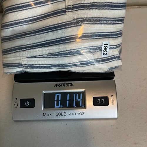 American Eagle Pants Womens 6 White Blue Striped Hi Rise Taper Nautical Coastal - Picture 15 of 16