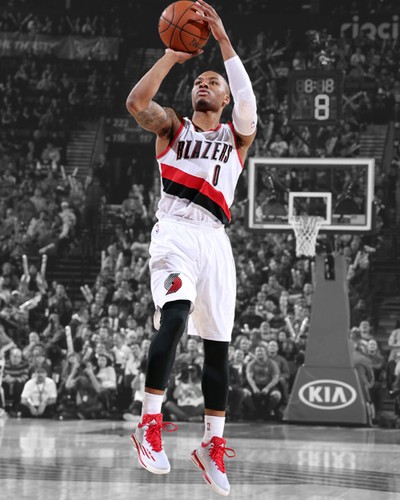 Portland Trailblazers DAMIAN LILLARD Glossy 8x10 Photo Spotlight Print Poster