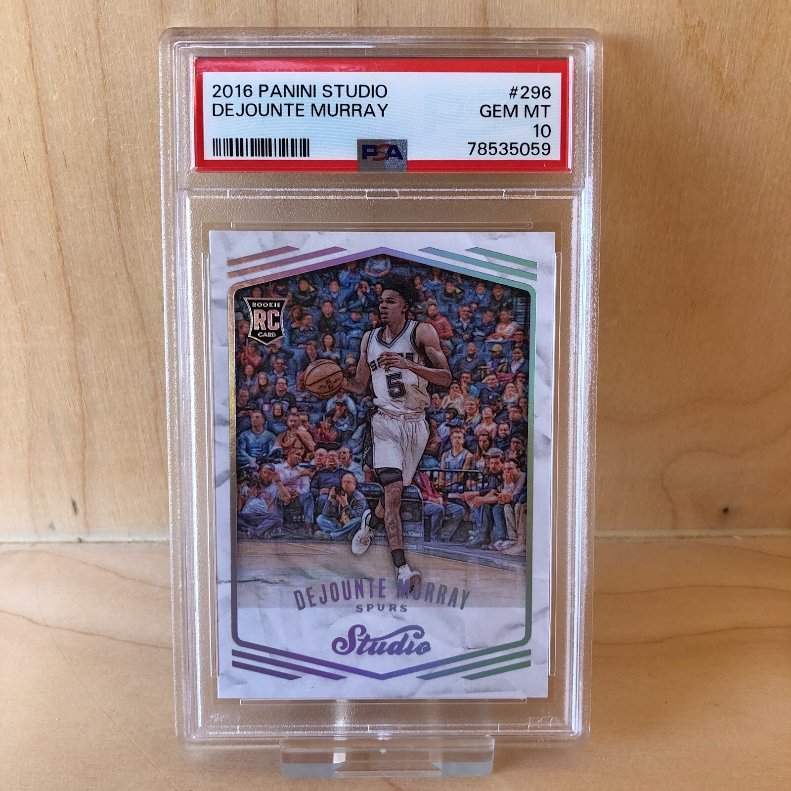 2016 Panini Studio Dejounte Murray Sketch Card #296 SSP PSA 10 Rookie (B)
