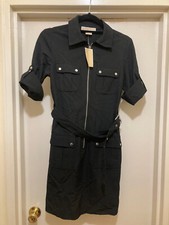 Brand new with tags Michael Kors short sleeve stretch zip up minidress Size P/S