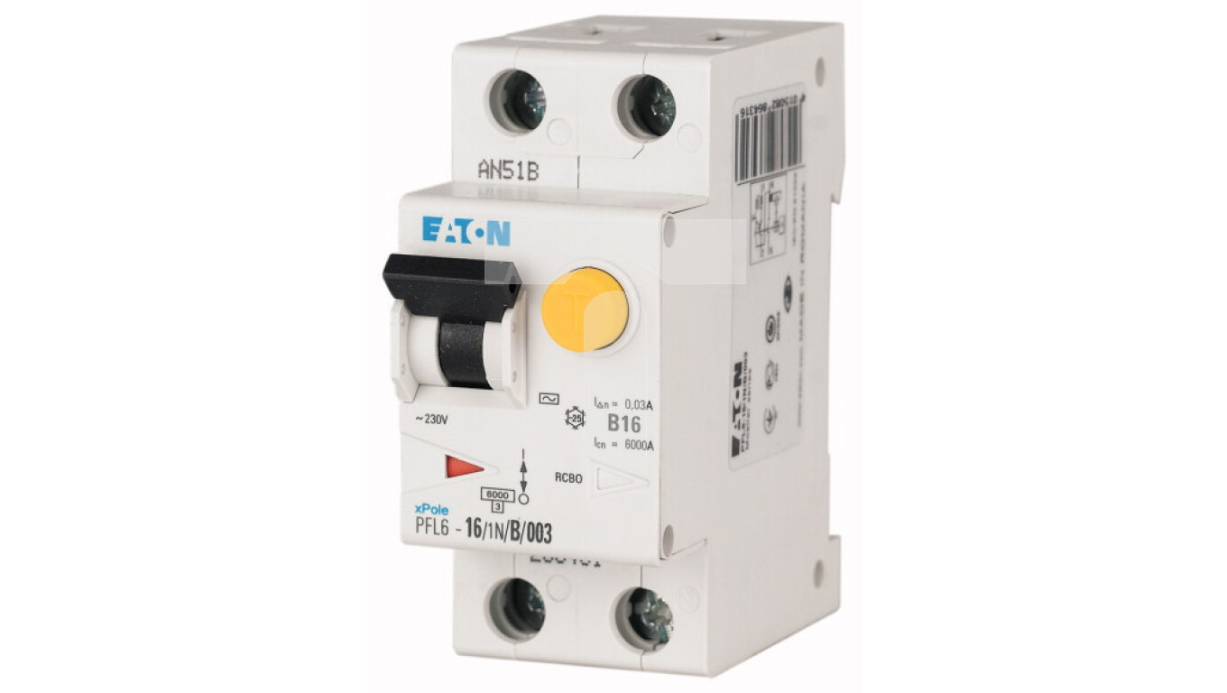 Residual current circuit breaker 1P + N 6A 0.03A type AC PFL6-6 / 1N / B  /T2UK