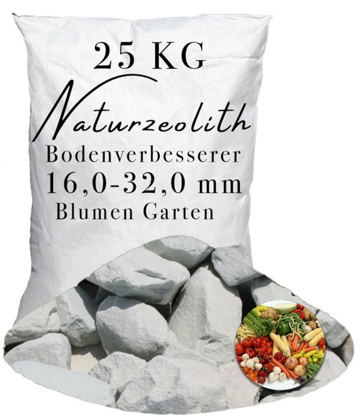 Zeolith 25Kg 16,0-32,0Mm Bodenverbesserer Im Garten Obst GemüSe KräUter Blumen-image