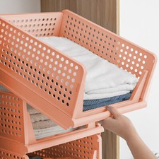 Stackable Wardrobe Drawer Units Organizer Clothes Closet Storage Basket Boxes