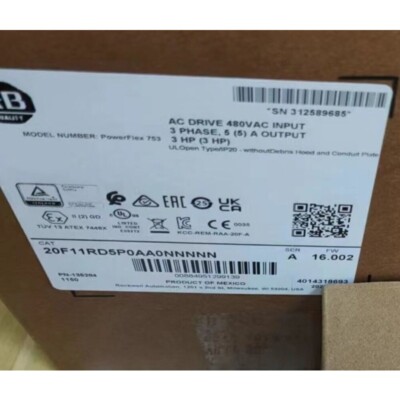 NEW 20F11RD5P0AA0NNNNN PowerFlex Air Cooled 753 AC Drive 20F11RD5P0AA0