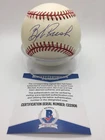 Bob Rush Signed AUTOGRAPH OMLB Official AL Brown Baseball BAS BECKETT C22906