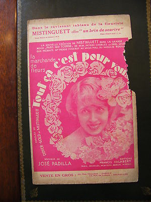 Partition Tout ça c'est pour vous Mistinguett J Padilla La marchande de fleurs