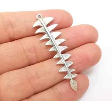 2 Pcs Leaf Charms Antique Silver Plated Fern Charms jewelry Accessories G35513