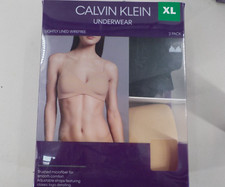 2 PK CALVIN KLEIN BRA SET XL BLACK BARE LIGHTLY LINED WIREFREE MICROFIBER NIOP
