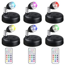 6 Pieces Battery Operated Spotlights Indoor LED Wireless Spotlight Indoor 13 ...