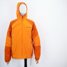 Columbia Men's Orange Full-Zip Windproof Windbreaker Hooded Jacket Size L