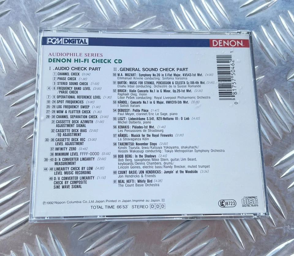 Denon Hi-Fi Check CD Audiophile Series 1992 Pro Audio JAPAN Takemitsu Neal Hefti - Image 3 of 4