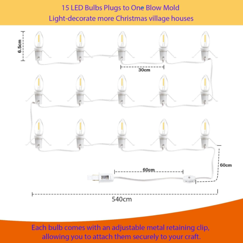 Christmas Village Lights 17.7 FT with C7 White Accessory Cord 15 eBay
