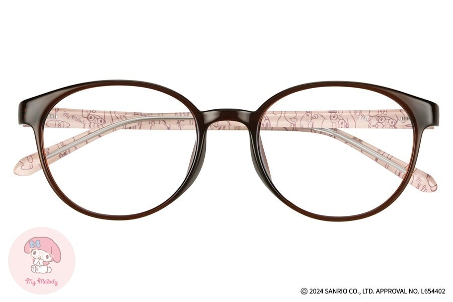 My Melody Glasses Eyeglass Frame Demo Lens Boston with Cloth Pouch