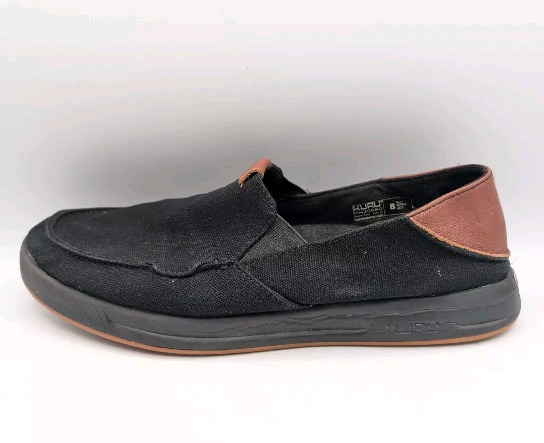 KURU Pace KuruCloud Black Loafers Slip On Shoes Canvas  display picture 3