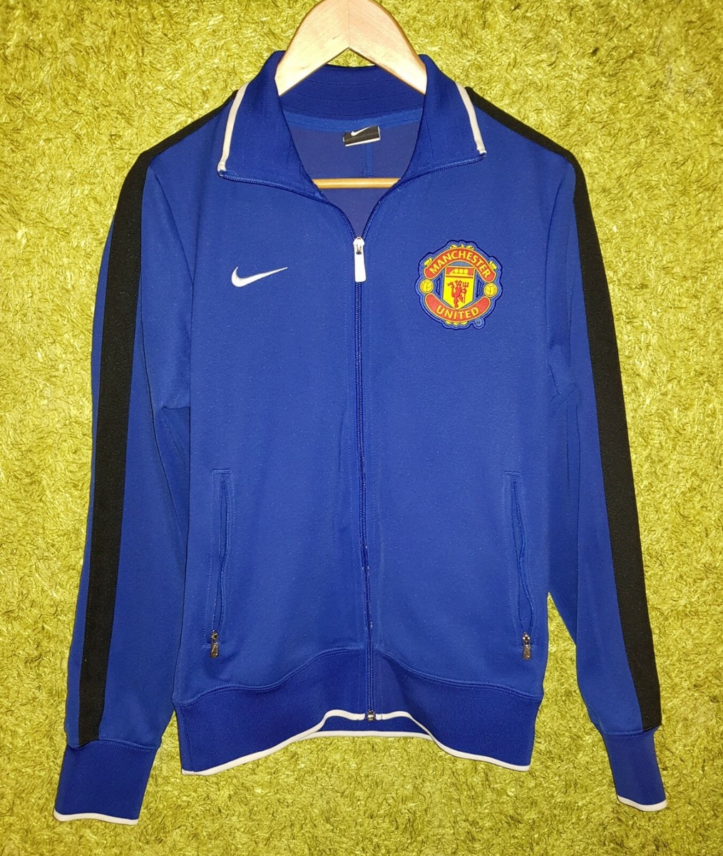 Manchester United Nike FOOTBALL SOCCER Zip TRACK Jacket BLUE Manchester United Nike FOOTBALL SOCCER Zip TRACK Jacket BLUE