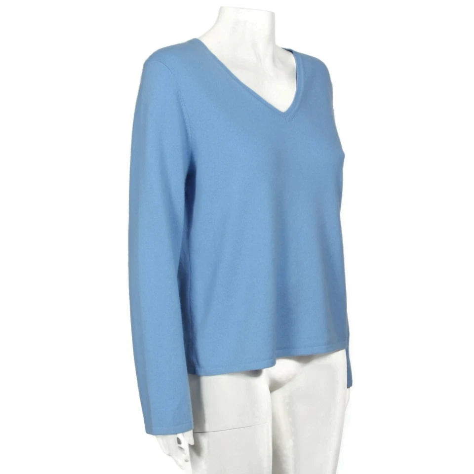 Suéter Jones New York 100 % cachemir azul cielo cuello en V damas talla L (mancha) 652 Foto 4 de 4