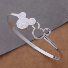 Mickey Mouse Jewelry Fashion Jewelry Silver Colored Bangle Bracelet 