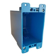 1 Gang 20 CU IN Blue PVC Old Work Electrical Outlet Switch Box Renovation Wings