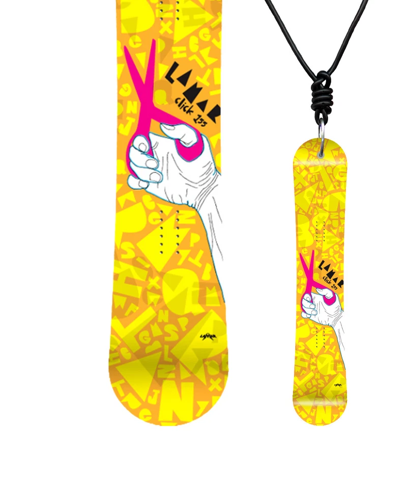 Miniboard LAMAR Click 155 10/11 CLASSIC Snowboard als Halskette - C11