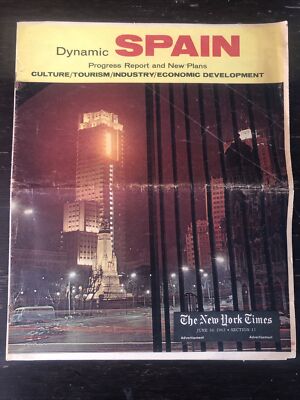 The New York Times Advertising 1963 Dynamic Spain~ Progress Report And New Plans