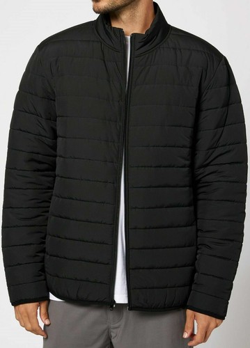 Polar Fleece Lined Puffer Jacket, Black 
