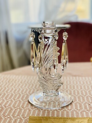 Candle Crystal Lusters Fostoria Baroque Mid Century - Vintage