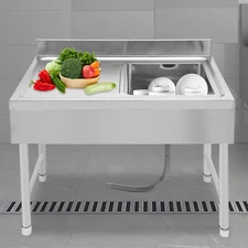 Freestanding Stainless Steel Sink Commercial Restaurant Sink Outdoor Sink