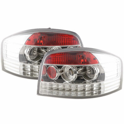 FOR AUDI A3 8P 2003-2008 3DR HATCHBACK CHROME LED TAIL BRAKE SIGNAL LIGHTS LAMPS