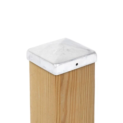 MARKENLOS TAPPO PALO PIRAMIDE ACCIAIO ZINCATO A CALDO 101x101MM TAPPO RECINZIONE ANGOLARE COPERTURA