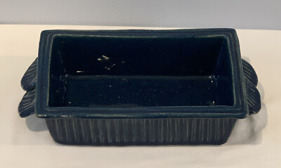 Rare Clyde Gobble 12'' Rect Bread Baking Pan Cobalt Blue Studio Art Pottery LOOK!