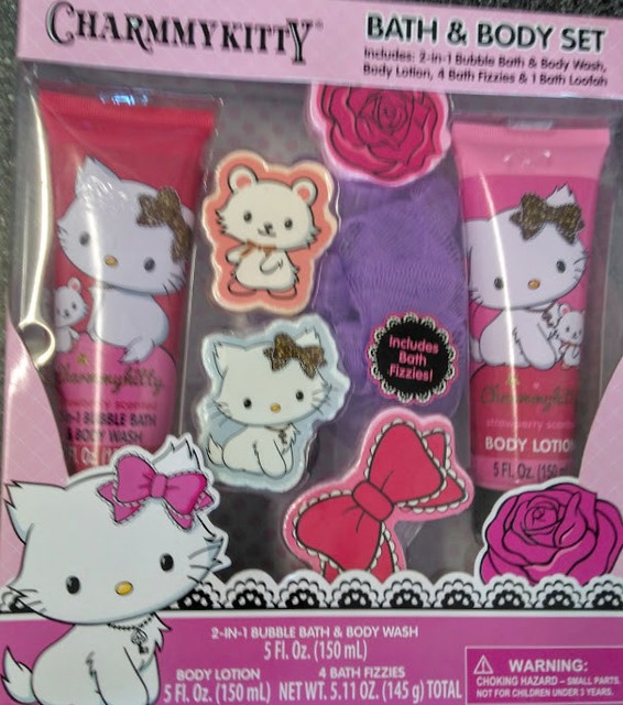 SANRIO CHARMMY HELLO KITTY BUBBLE BATH & BODY SET LOTION BODY WASH ...