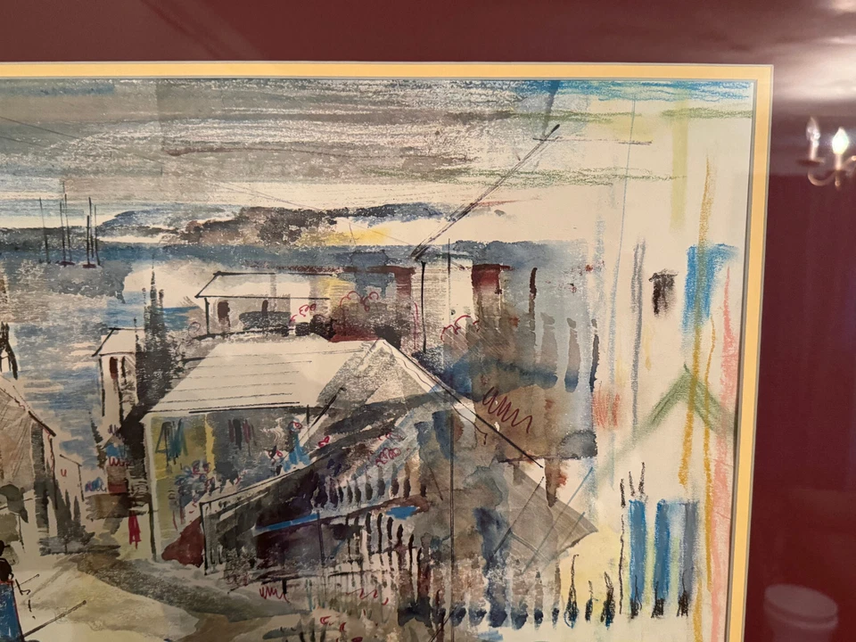 Original Alfred Birdsey Watercolor Signed Bermuda Harbor Scene markystore - Image 3 of 4