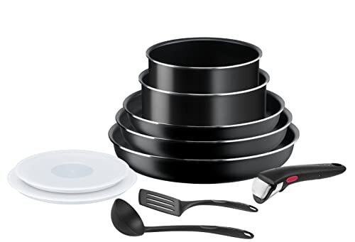 Tefal Ingenio Easy on - Batteria da cucina, 10 pezzi, rivestimento (p3t)