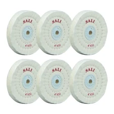 6 Pack Polishing Wheel for Bench Grinder Buffing Wheel 4 Inch White Cotton (50 P
